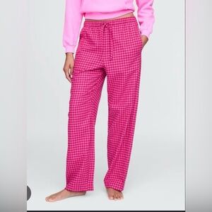 Gap Pink and Red Checkered Gingham Pyjama Pants Size Large